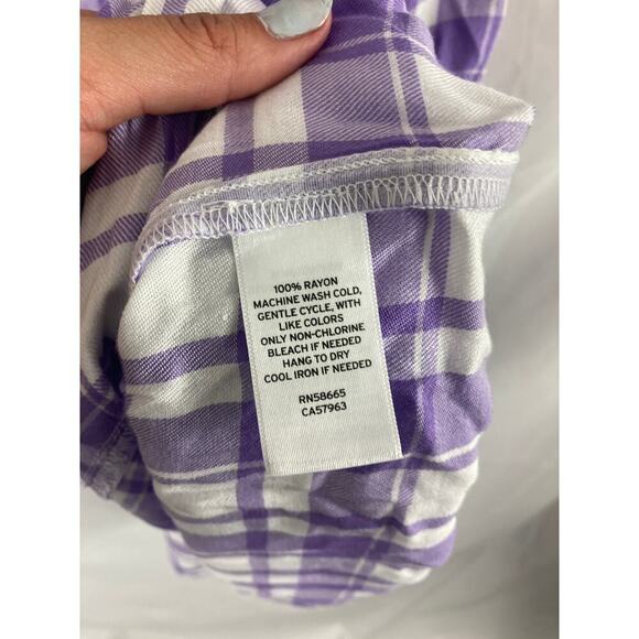 NWT Abound Plaid Shift Dress Purple White size medium - Picture 4 of 5